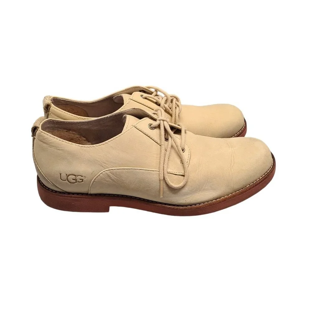 UGG Shoes Mens Size 10 Tan Klayton Lace Up Oxford Classic Preppy - Picture 3 of 13